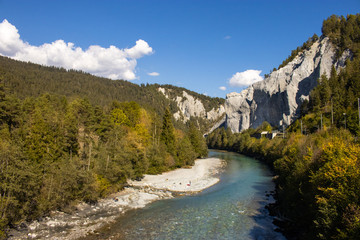 Fototapeta na wymiar view over the famous Rheinschlucht in Graubunden, Switzerland