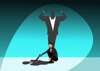 Businessman helping another form businessman fail for opportunity again. Business friend. illustration