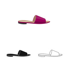 Isolated object of footwear and woman logo. Collection of footwear and foot vector icon for stock.
