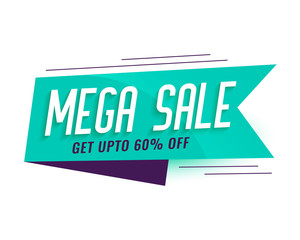 mega sale ribbon style banner design