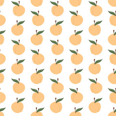 Peach seamless pattern. Cute baby textile design.