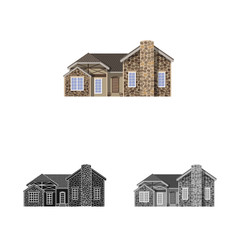 Isolated object of building and front sign. Collection of building and roof vector icon for stock.