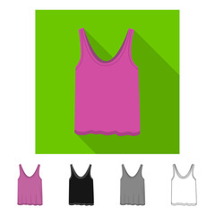 Isolated object of woman and clothing symbol. Collection of woman and wear vector icon for stock.