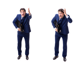 Young businessman isolated on white 