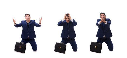 Young businessman isolated on white 