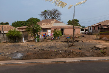 House in the Bandim neighbourhood in the city of Bissau, Guinea-Bissau. Guinea Bissau is one of the poorest countries in the world.