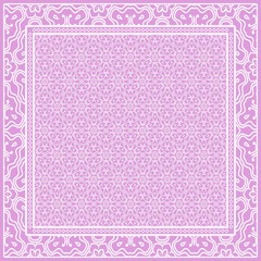 Geometric Pattern with hand-drawing floral ornament. illustration. For fabric, textile, bandana, scarg, print.