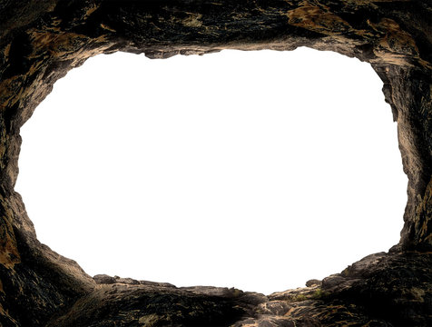 Border of rock isolated on white background