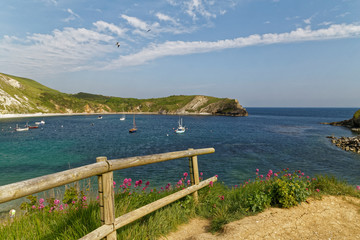 Lulworth cove at the jurassic coast in Dorset South England