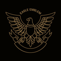 Fototapeta premium Emblem template with eagle in golden style. Design elements for logo, label, sign, menu.