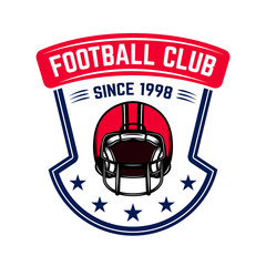 American football emblem template. Design element for label, badge, sign.