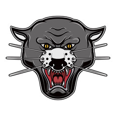 Illustration of pantera head on white background. Design element for logo, label, emblem, sign, poster, t shirt. © liubov