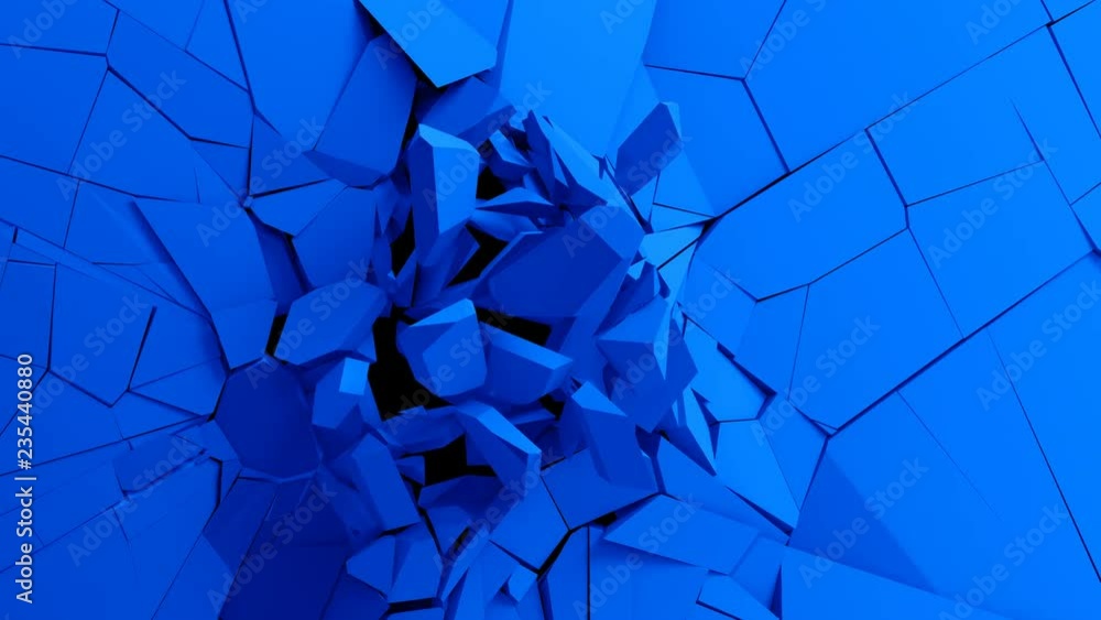 Poster abstract 3d rendering of cracked surface. animated cgi background design with broken shape. wall des