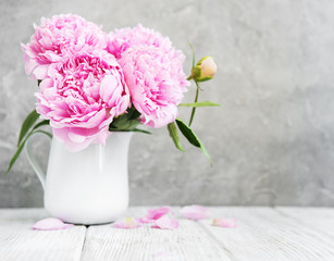 Pink peony flowers