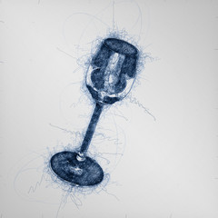 hand draw sketch of schnapps slug lying on black background