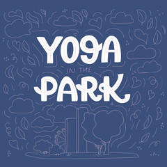 Yoga in the park. Fitness concept.