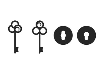 Vintage keys and keyholes signs for logo