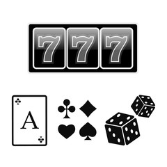 Lucky seven jackpot. Casino vector sign set
