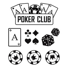 Casino vector sign set. Slot machine symbols vector