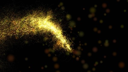 Abstract background with luminous energy aurora lines over a black background .