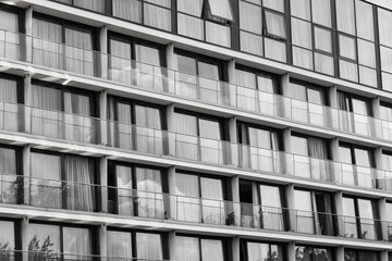 Glass facade, black & white