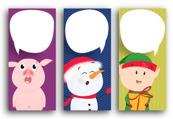 Poster design with singing Christmas heroes