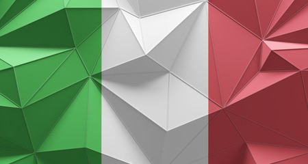 Italy low poly design flag background