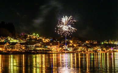 Silvester-Feuerwerk am Hopfensee