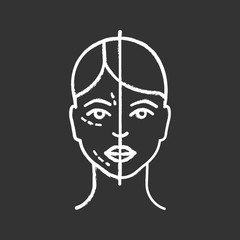 Before and after neurotoxin injection chalk icon