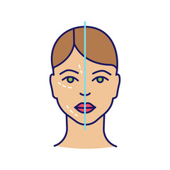 Before and after neurotoxin injection color icon