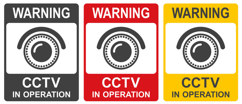CCTV in operation sign in two colors. Vector illustration.