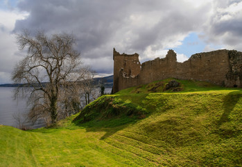 Fototapeta premium Urquhart Castle, Loch Ness, Scotland, tourist attractionUrquhart Castle, Loch Ness
