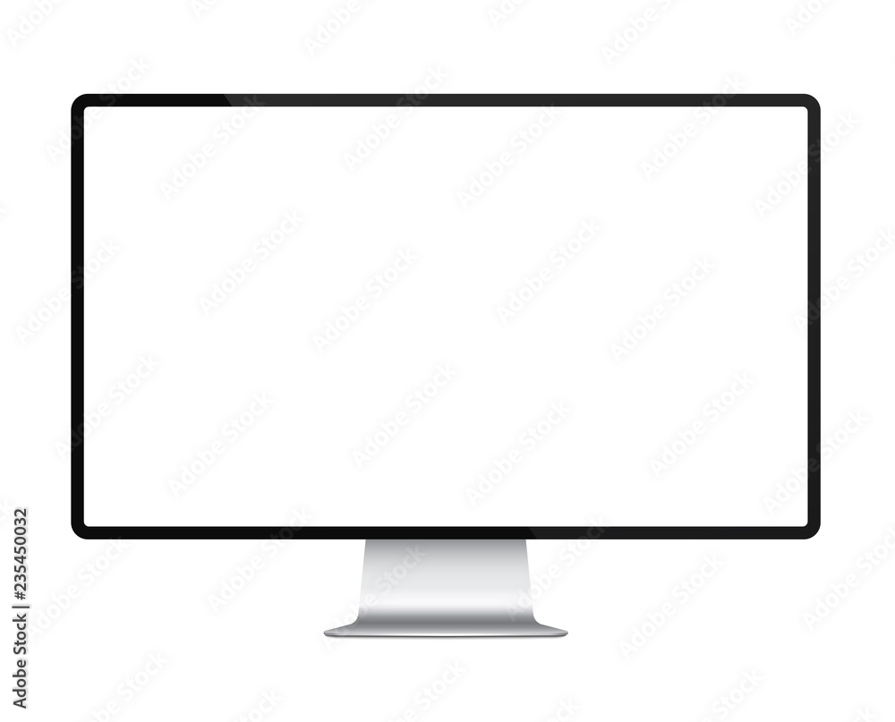 Aufkleber Realistic computer monitor display mockk up vector illustration.