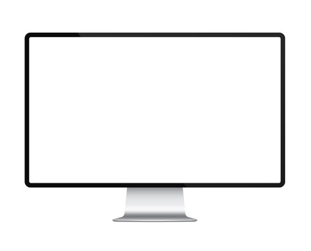 Realistic computer monitor display mockk up vector illustration.