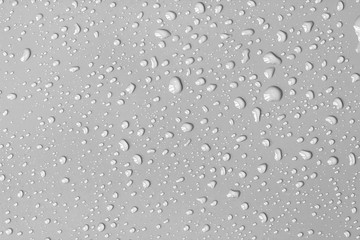Abstract water drop on surface of  fresh grey background