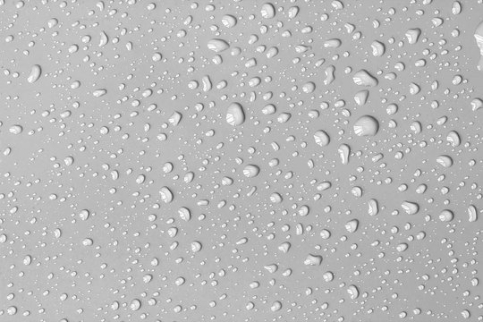 Abstract water drop on surface of  fresh grey background