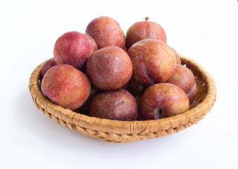 Plum isolated in white background