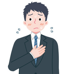 スーツ　男性　サラリーマン 緊張　赤面症　多汗症
