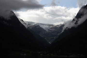 Norway cloudy glacier