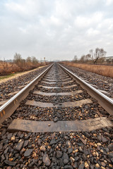 Fototapeta premium railroad tracks and ground details