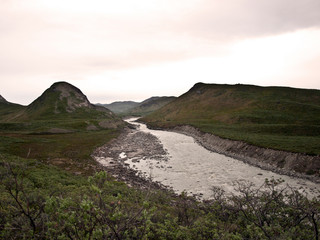 Akuliarusiarsuup Kuua - der Fluss in der Küstenregion Westgrönlands mündet in den Fjord von Kangerlussuaq (Søndre Strømfjord)