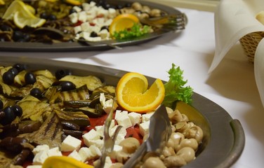 Verschiedene gegarte Gemüse auf einem Buffet