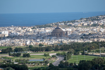 Malta mdina silent city fortress lateral view panorama