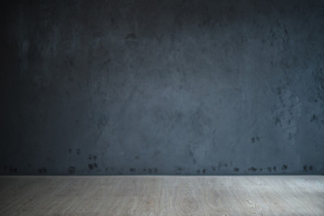 Interior with concrete wall and white floor