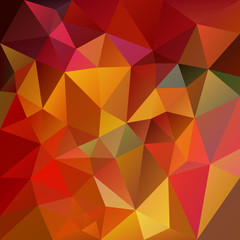 vector abstract irregular polygonal square background - triangle low poly pattern - orange, yellow, red, brown, khaki color