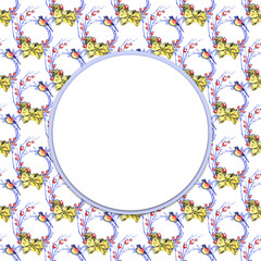 Winter set frame. Colored watercolor pencils. For the design of children and cute. New Year, Christmas and Holidays