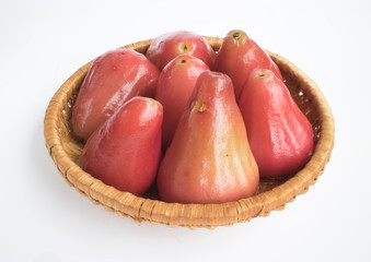 Rose apple in white background