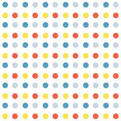 Seamless pattern with dots. Pattern included in swatch panel. Vector illustration. White background.