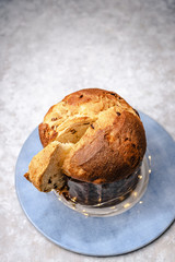 panettone; Italian traditional dessert for Christmas