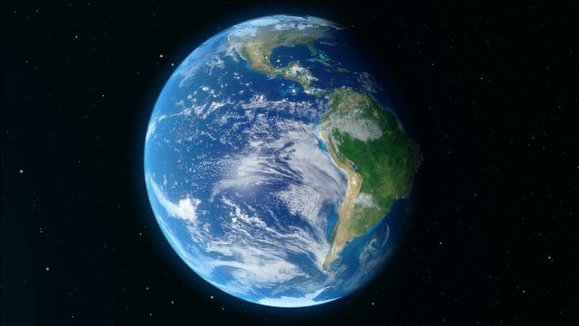 3D Animation Earth rotates around its axis. World Globe surrounded by infinite space. World Globe from Space. Change of night and day. Elements of this image furnished by NASA
